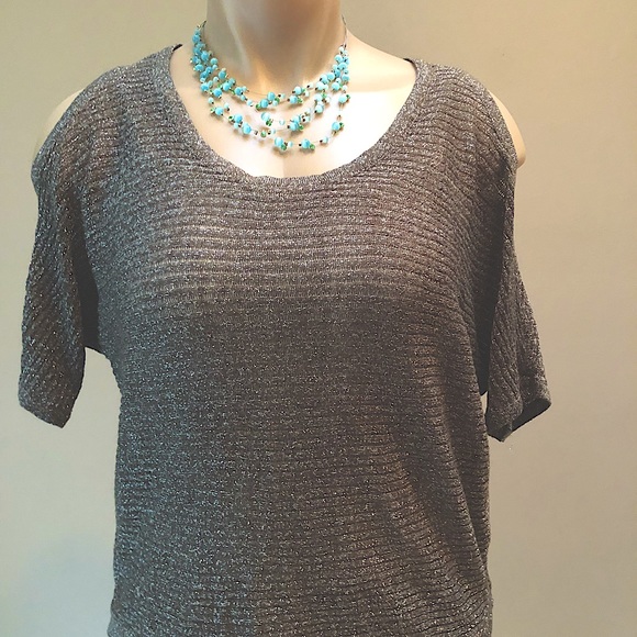 JLO cold shoulder sparkle sweater - Picture 2 of 8